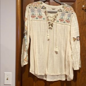 Lucky brand peasant style blouse